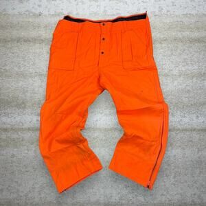 True Vintage SafTBak Snow Pants Neon Orange Baggy Wide Leg Fit Made in USA 70s